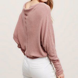 Free People Mercury Thermal Top Mauve Red Size Small